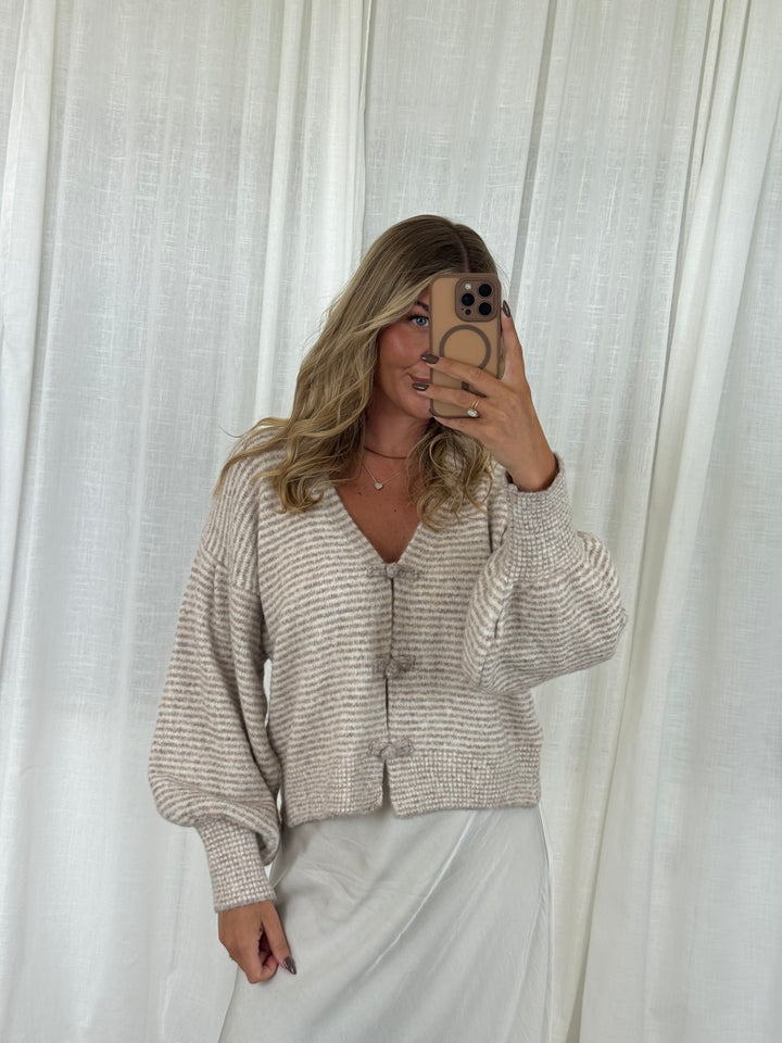 Strickoberteil bow knit - Beige