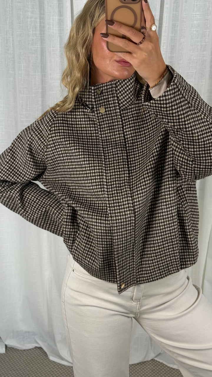 Karo Jacke –  Brown