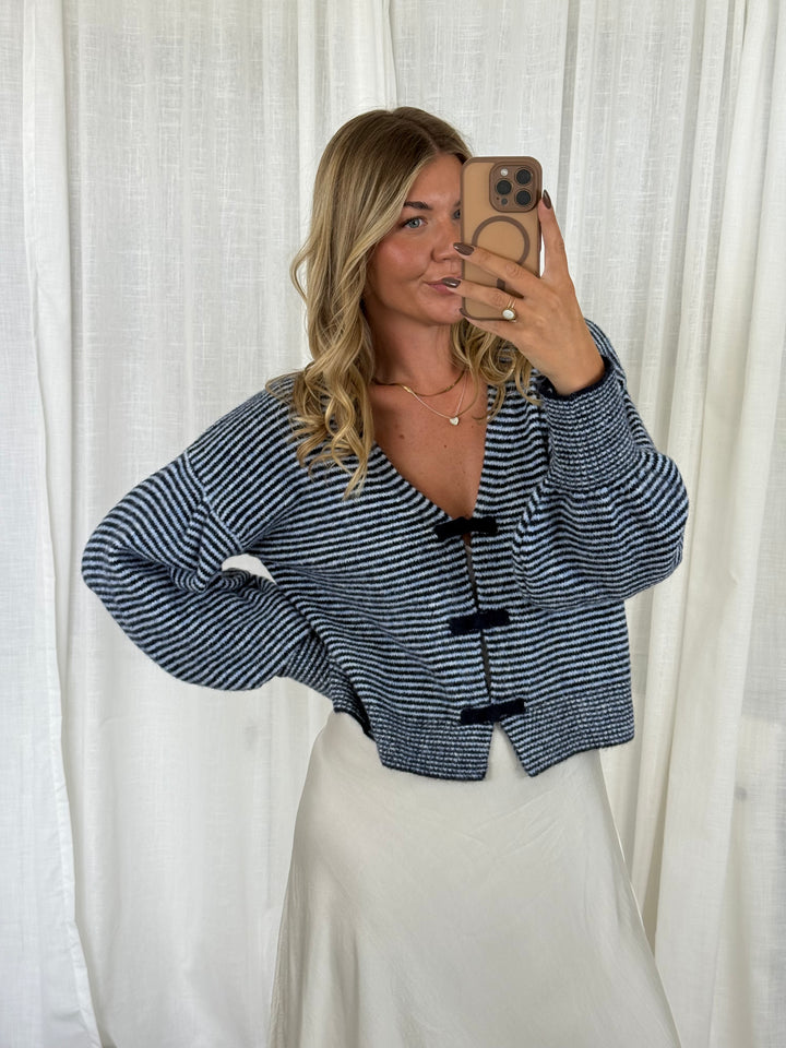 Strickoberteil bow knit - Blau