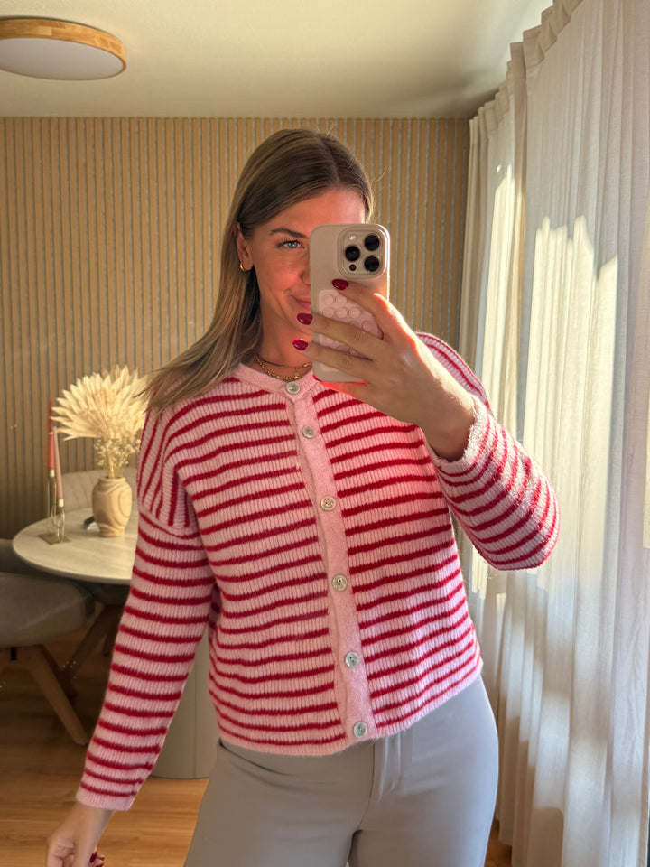 Cardigan Striped - Rosa