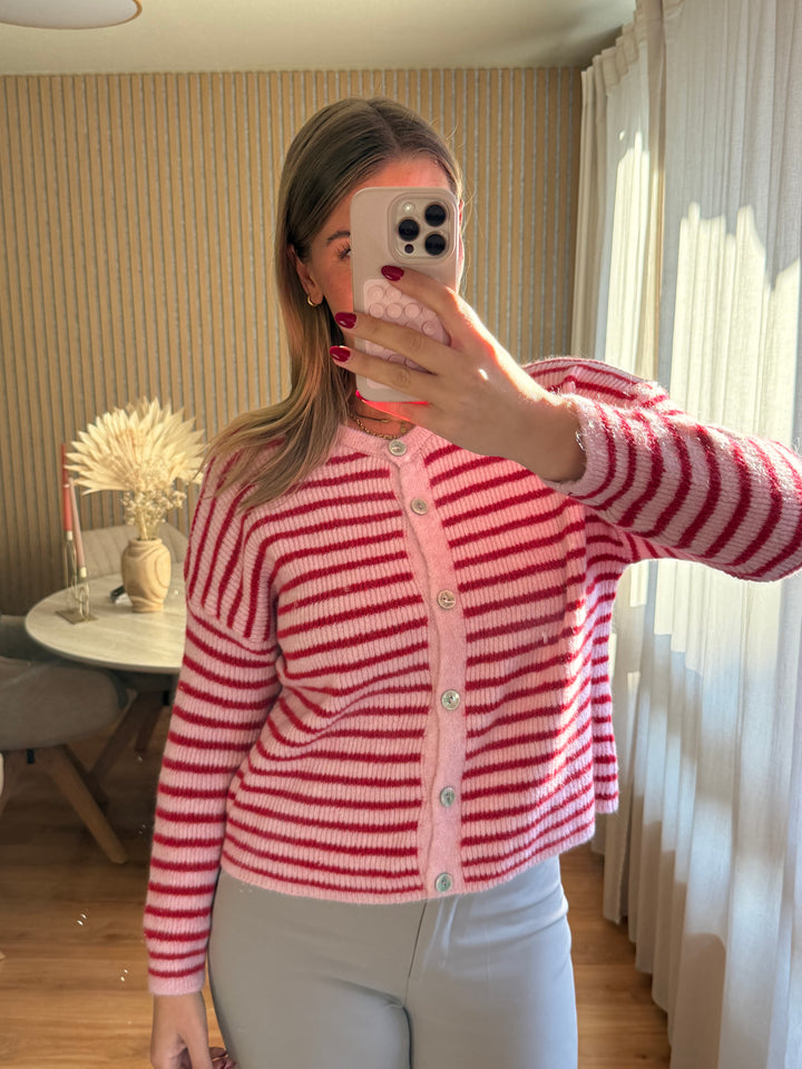 Cardigan Striped - Rosa