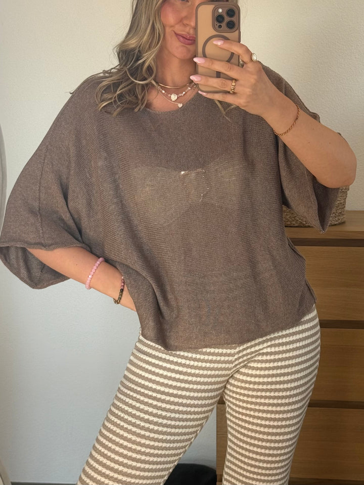 Feinstrick Oberteil - Taupe