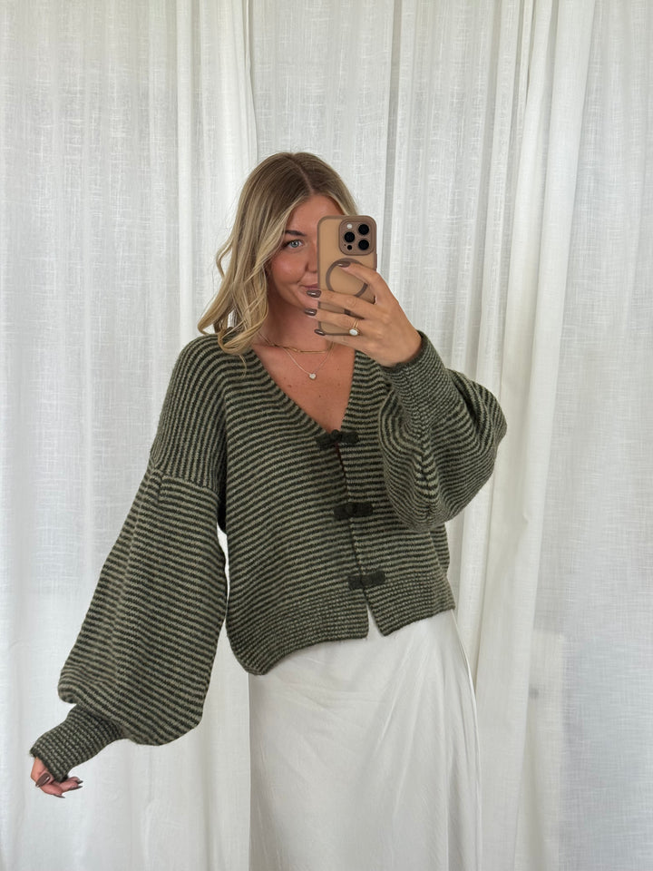 Strickoberteil bow knit - Khaki