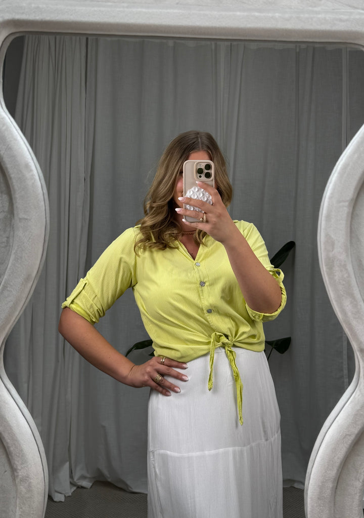 Streifenbluse Nola - Lemon Green