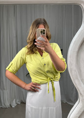 Streifenbluse Nola - Lemon Green