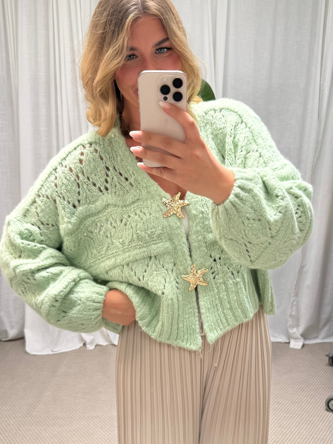 Cardigan Starfish - Ice Pistachio