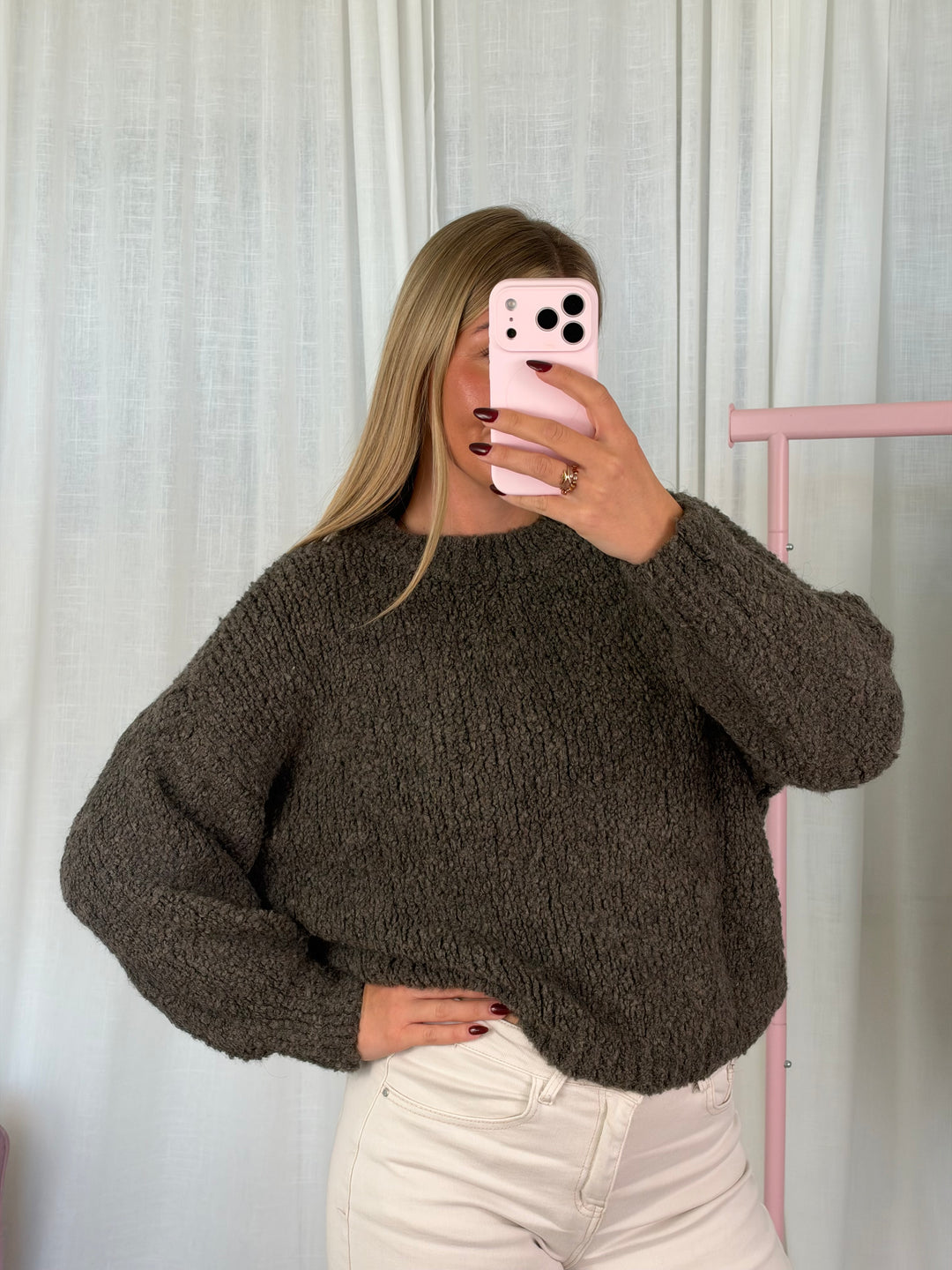 Pullover Bouclé - Dark Taupe