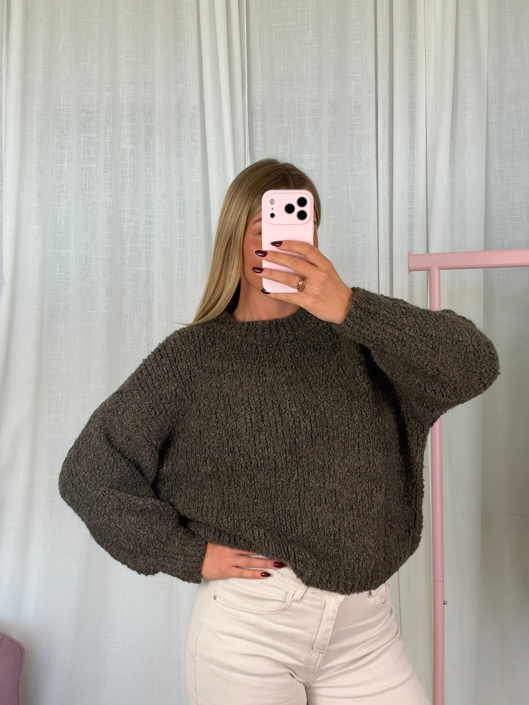 Pullover Bouclé - Dark Taupe