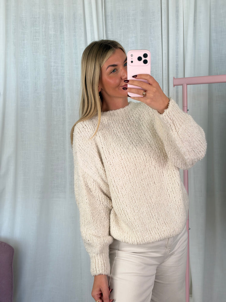 Pullover Bouclé - Weiß