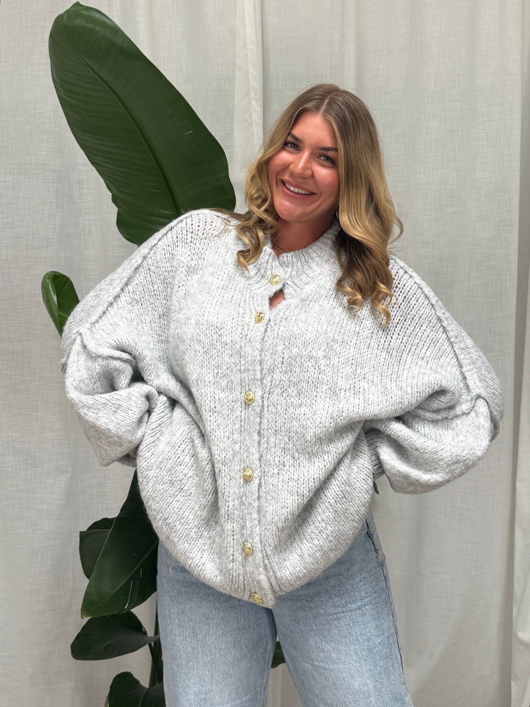 Strickcardigan Dalia - Oversize Grau