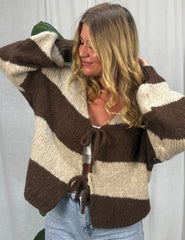 Strickcardigan Lia - Braun/Beige
