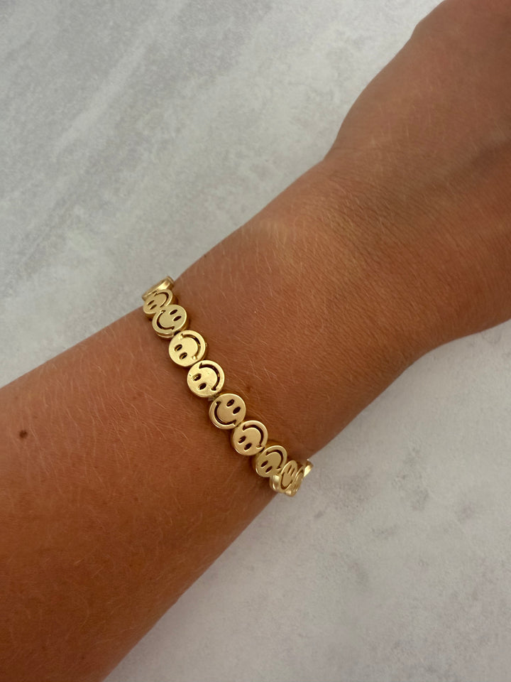 Armband Smiley - Goldmatt