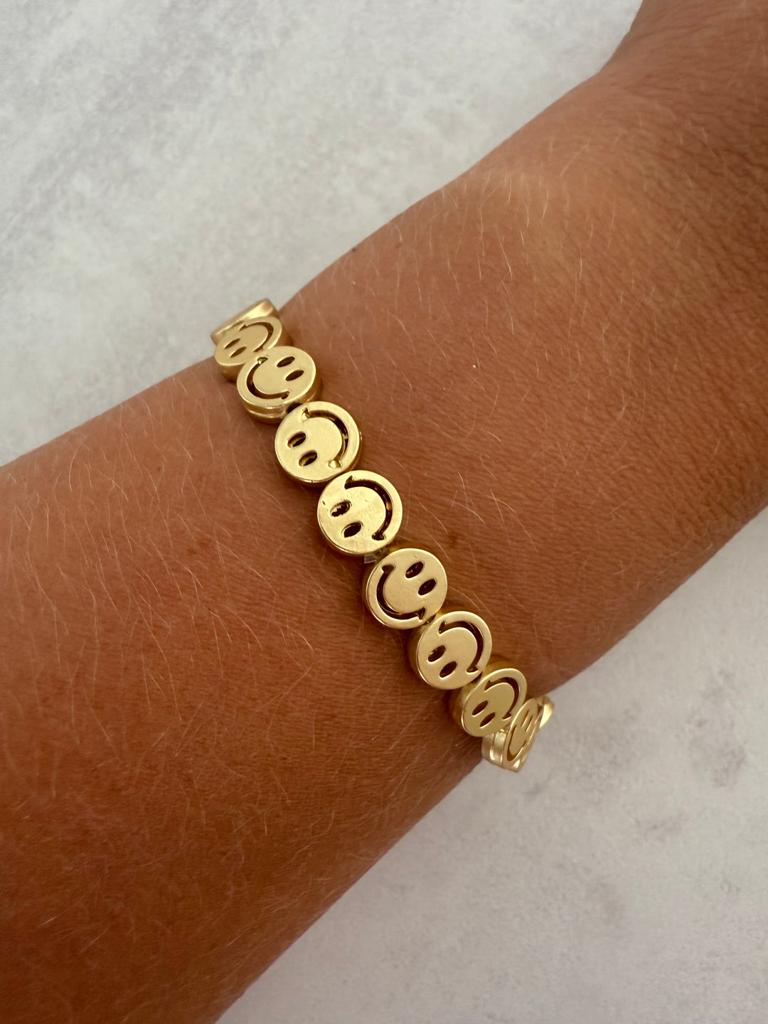 Armband Smiley - Goldmatt