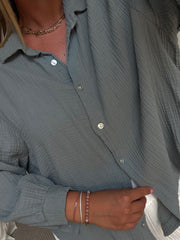 Musselin Bluse Bali - Kurz in Grau