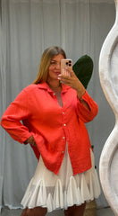 Musselin Bluse Bali - Kurz Cherry