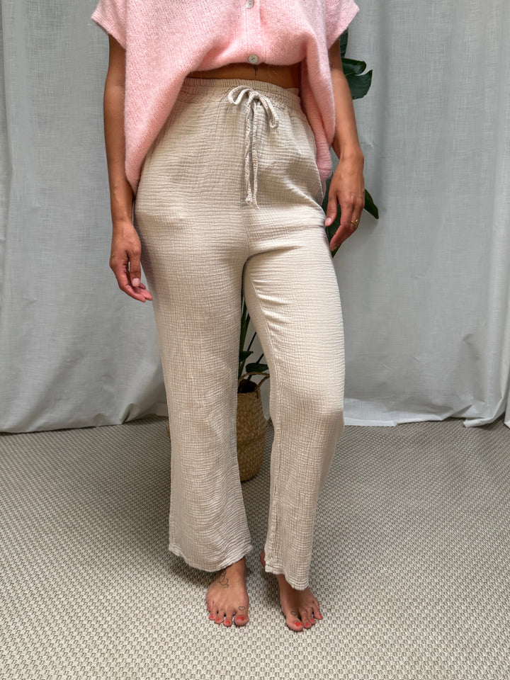 Musselin Hose Eleni – Beige