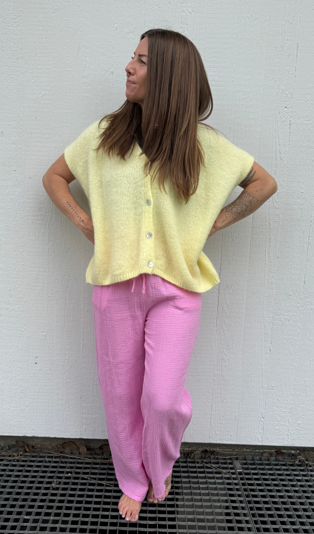 Musselin Hose Eleni – Candy Pink