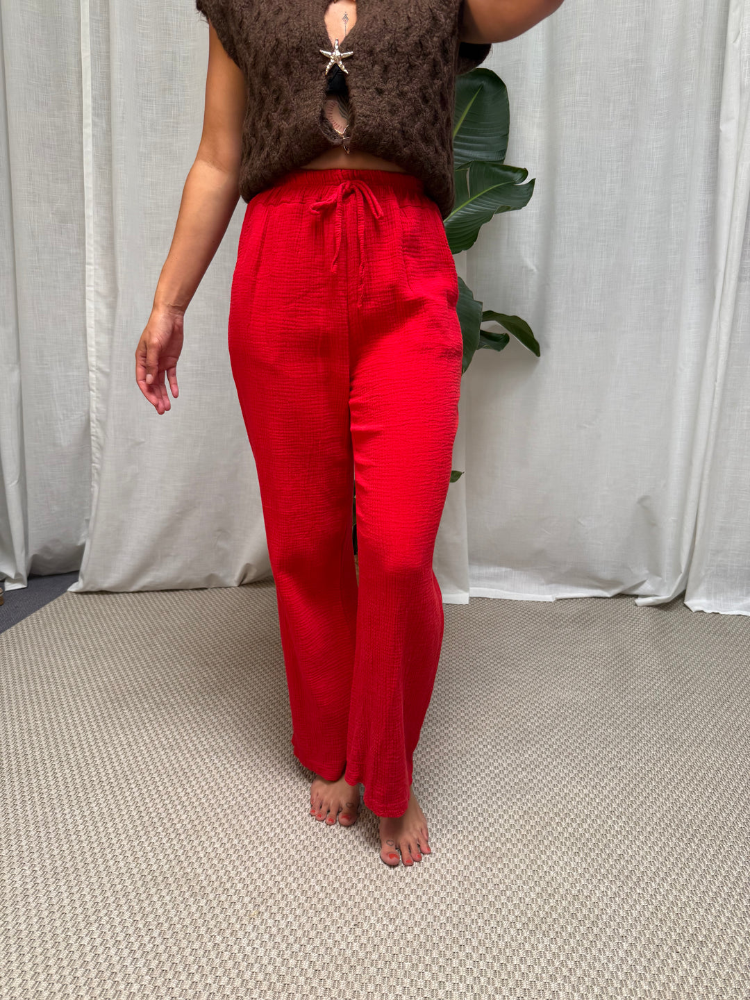 Musselin Hose Eleni – Rot