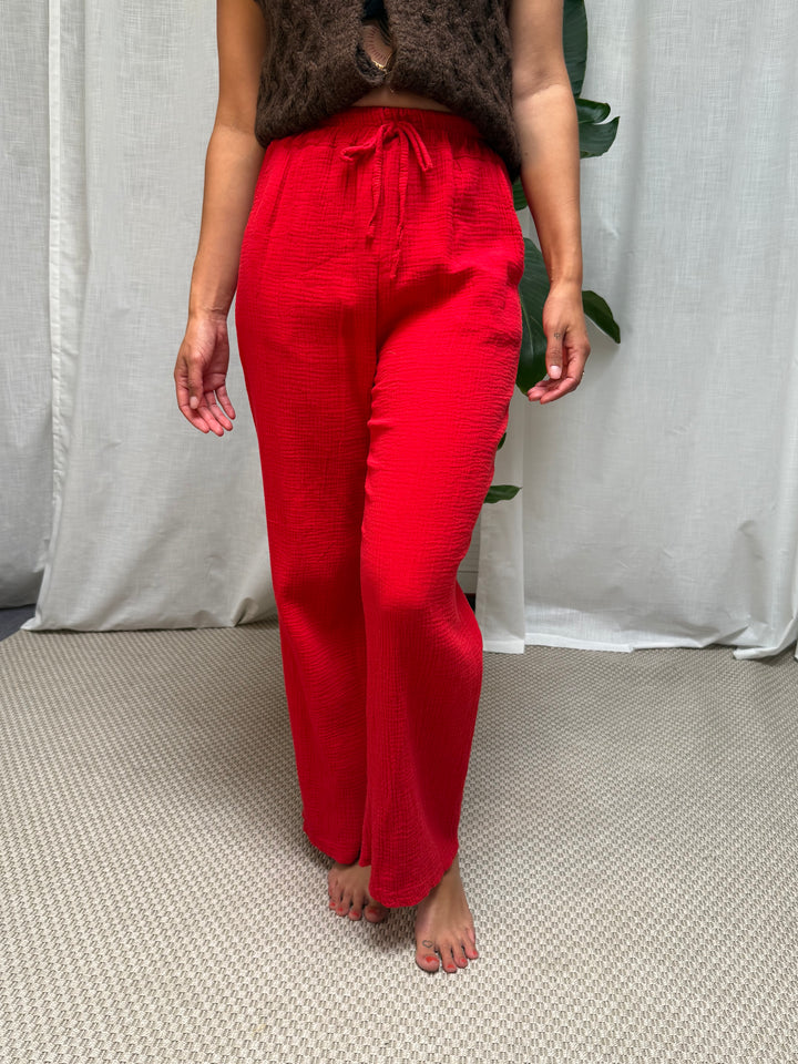 Musselin Hose Eleni – Rot