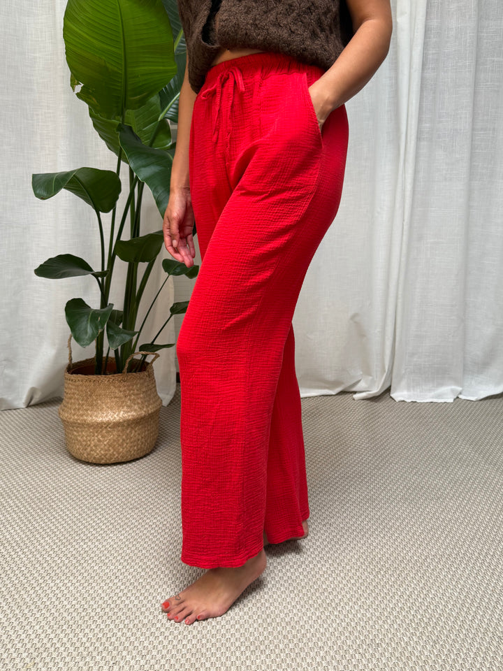 Musselin Hose Eleni – Rot
