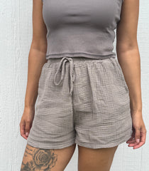 Musselin Shorts - Stone