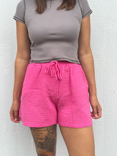 Musselin Shorts - Hot Pink