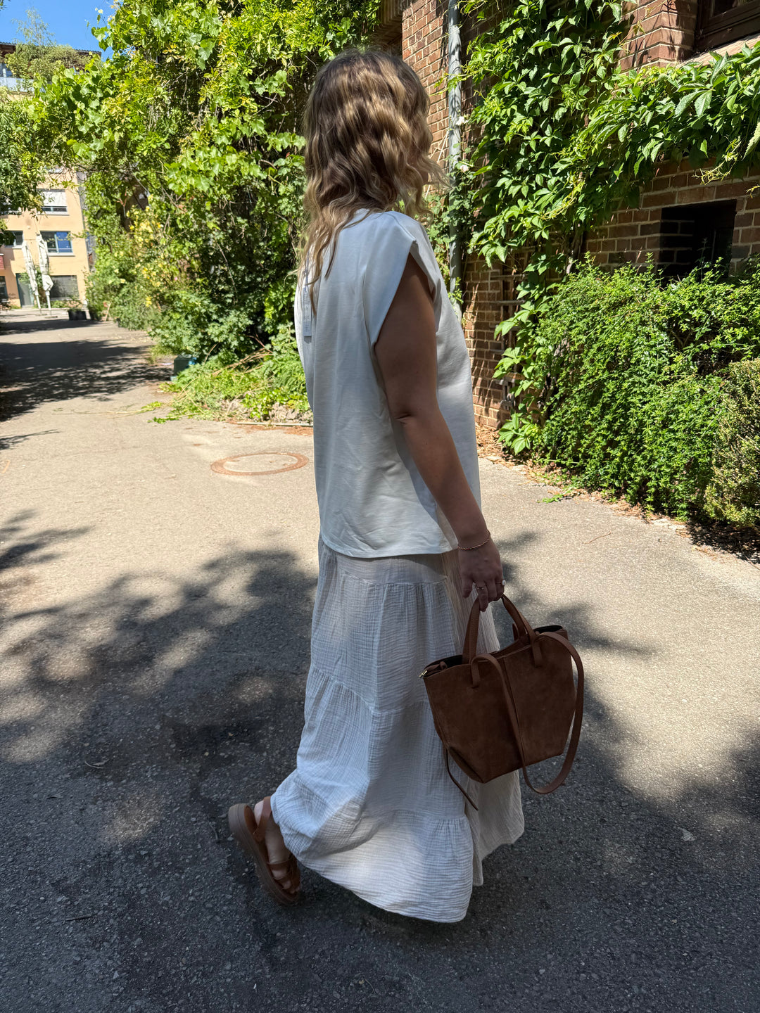 MUSSELIN MAXI ROCK - BEIGE