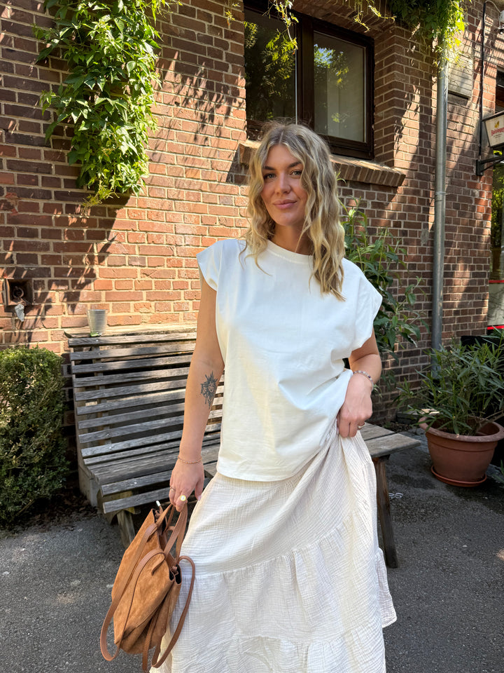 MUSSELIN MAXI ROCK - BEIGE