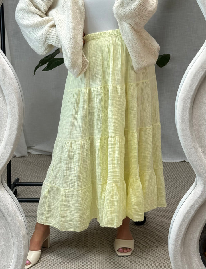 Musselin Maxi Rock Alma - Butter Yellow