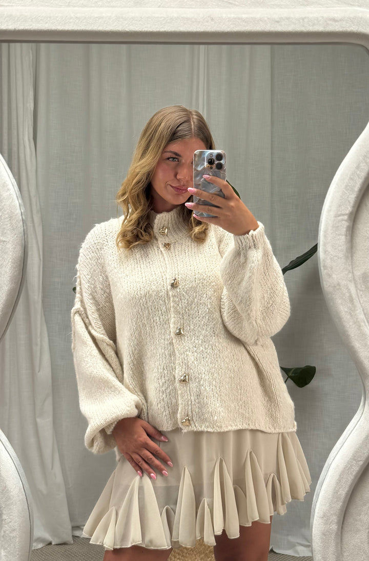 Strickcardigan Herzi – Weiß