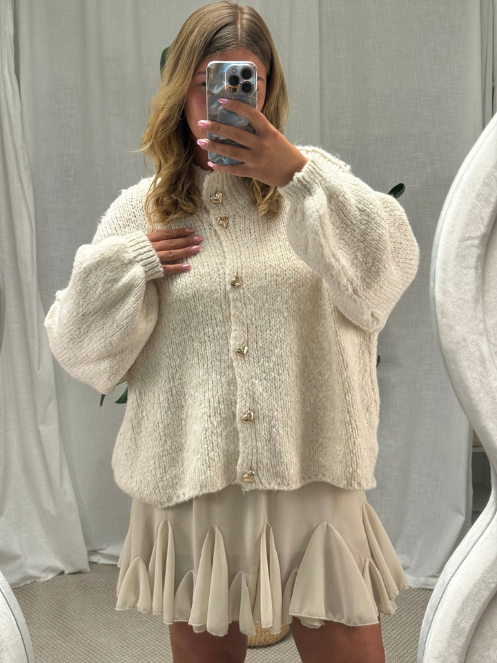 Strickcardigan Herzi – Weiß