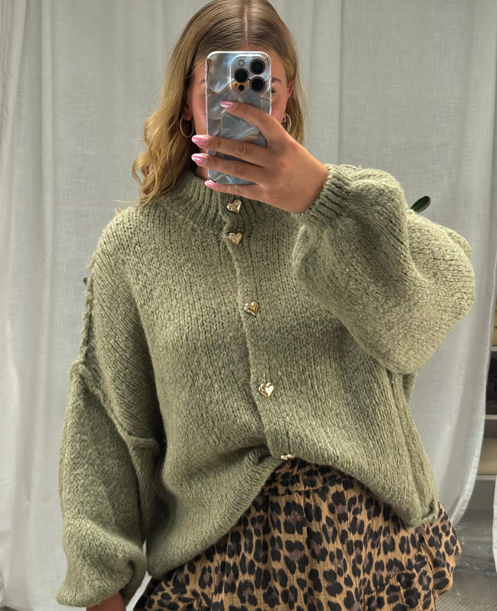 Strickcardigan Herzi – Khaki
