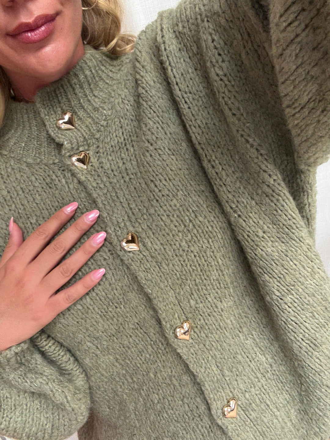 Strickcardigan Herzi – Khaki