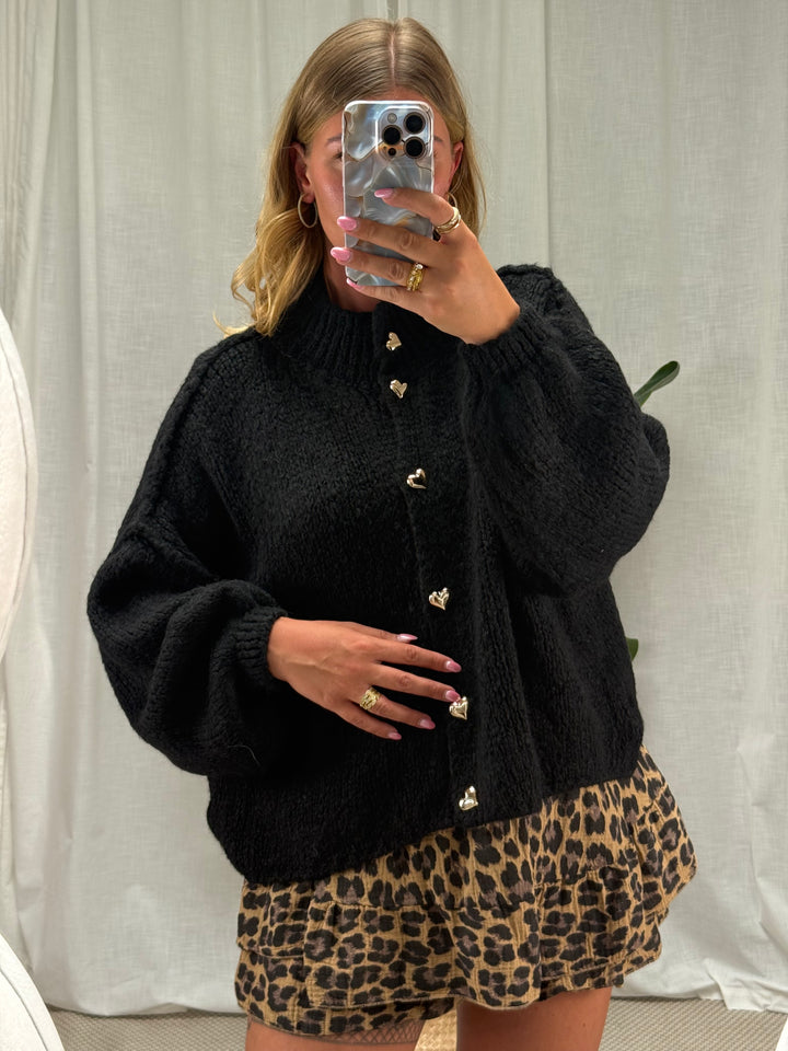 Strickcardigan Herzi – Schwarz