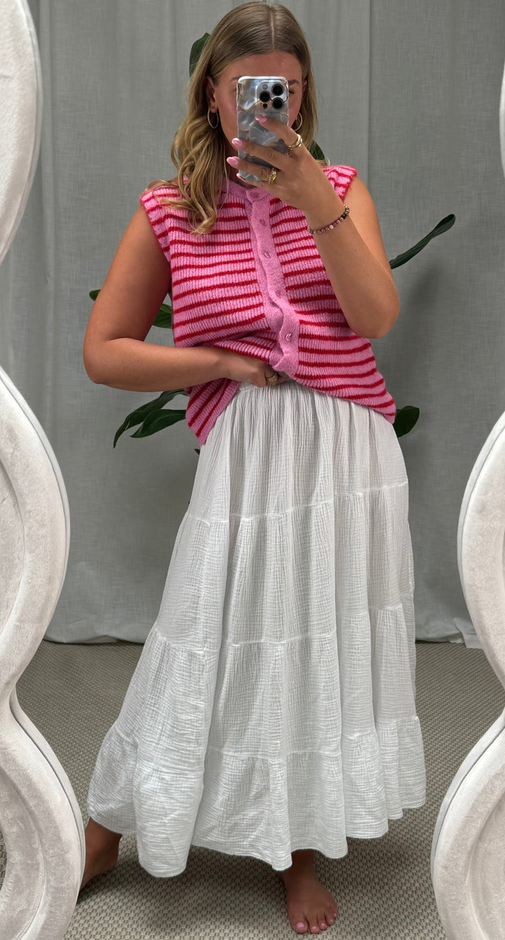 Musselin Maxi Rock Alma - Weiß