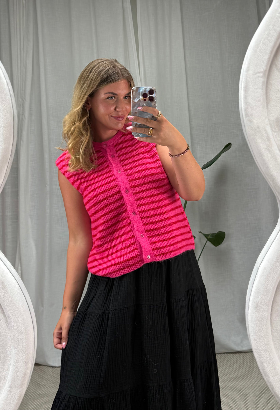Ärmellose Strickweste Maris - Hot Pink