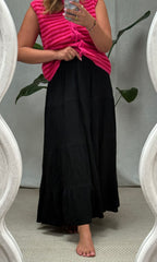 Musselin Maxi Rock Alma - Schwarz