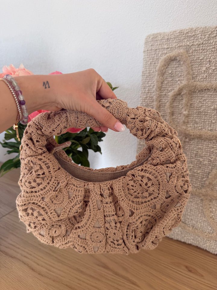 Gehäkelte Boho Tasche – Beige