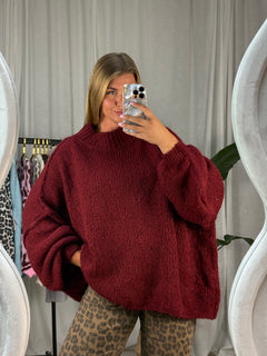 Pullover Oversize Soft Knit - Burgundy