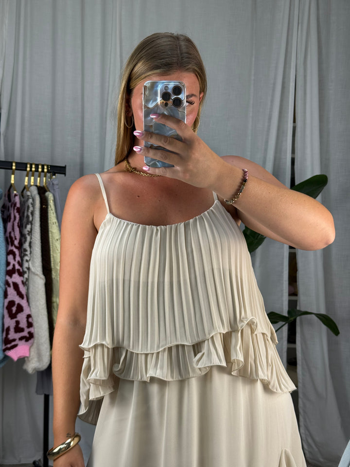 Plissee Top Celina - Beige