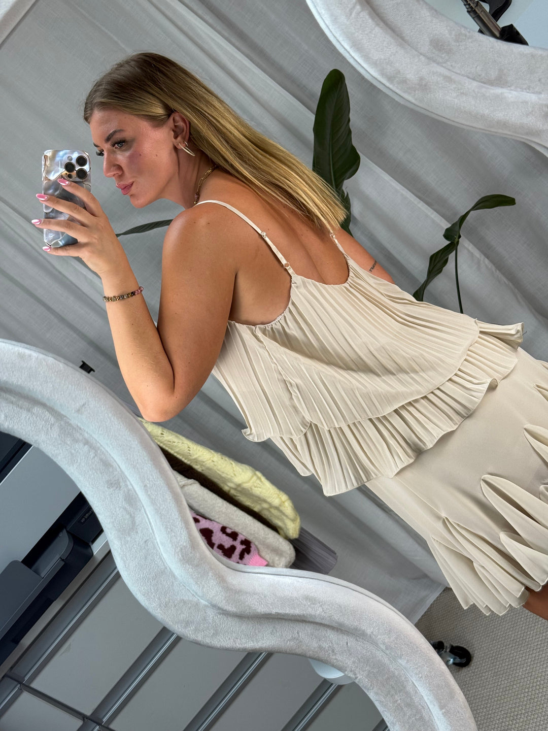 Plissee Top Celina - Beige