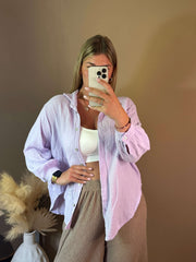 Musselin Bluse Bali - Kurz Flieder