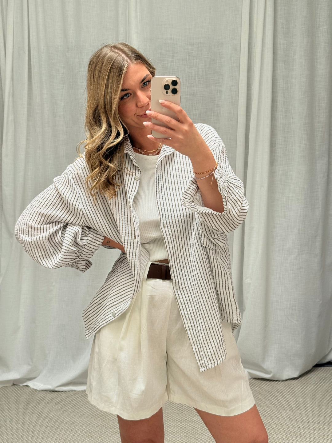 Musselinbluse - Stripe