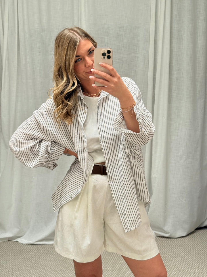 Musselinbluse - Stripe