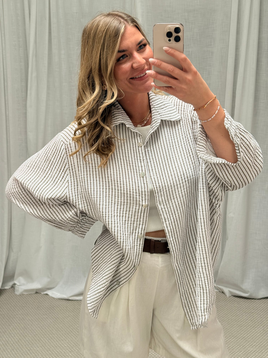 Musselinbluse - Stripe
