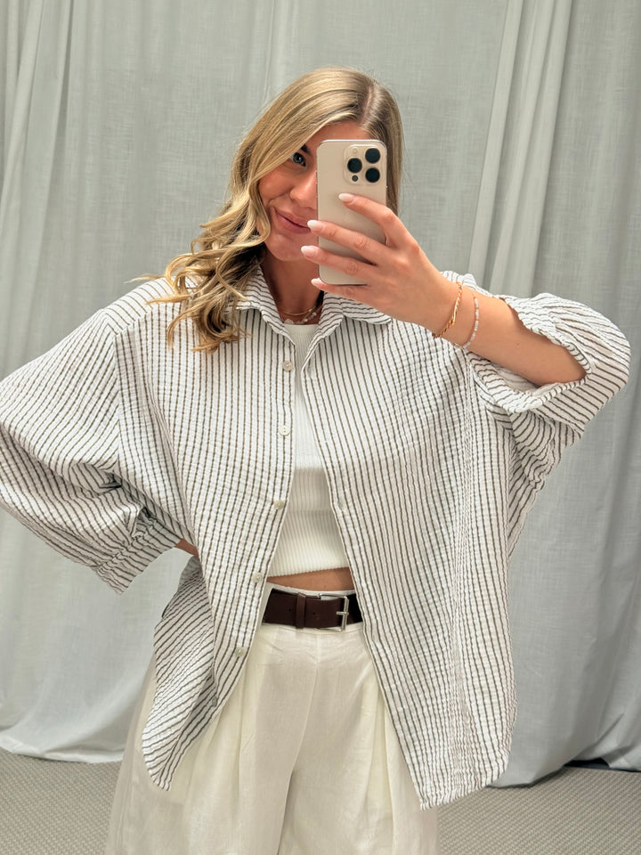 Musselinbluse - Stripe